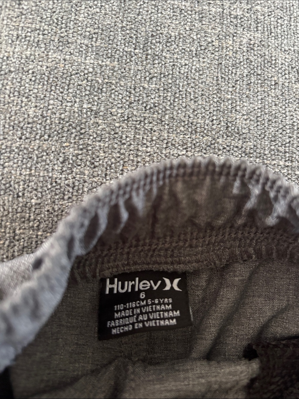Hurley Boys Gray Elastic-Waist Athletic Shorts - Picture 2 of 3